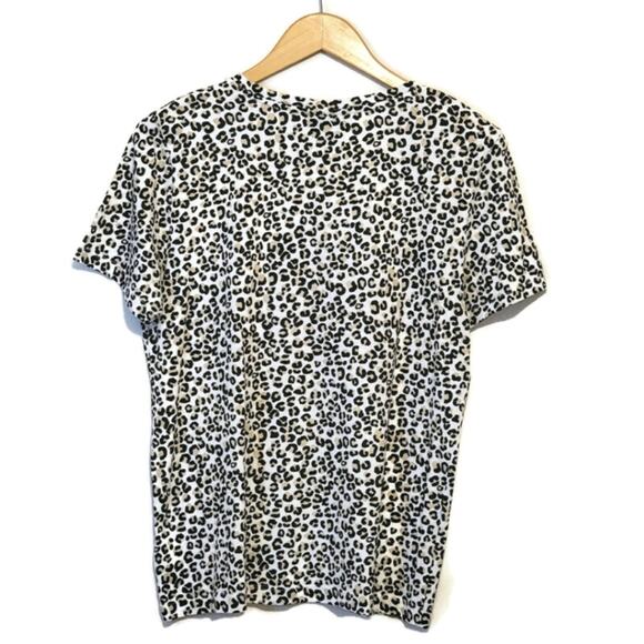 DKNY Leopard Print Top Crew Neck Short Sleeve Casual Athleisure Classic Size M - Picture 8 of 11